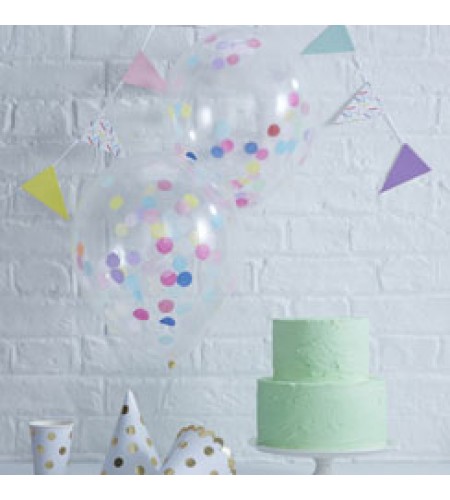 BALÃO TRANSPARENTE COLORIDO HAPPY BIRTHDAY